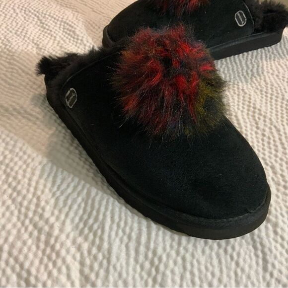 Bearpaw Alexia  Slip-on Slipper Women's Size 12 M Black Suede Faux Fur - Picture 12 of 12